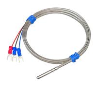 PT100 Temperature Sensor Rolling Port Probe Platinum Thermal Resistance Thermocouple 1Pcs(Level2Blead3.0m)