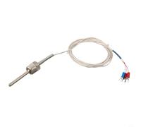 Pt100 Temperature Sensor with Stainless Steel Probe 3-Wire Blueprint 50mm Length Pt1/2 Thread Waterproof -50 to 200°c Range for 3m for Cable Industrial Grade