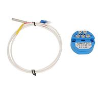 PT100 Temperature Transmitter, High Accuracy 24V 4 to 20mA Signal Converter with 1 Meter Probe 0 to 100C RTD Sensor Module for Industrial Measurement Control Systems