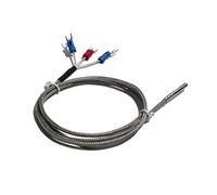 PT1000 High Temperature Roll-forming Shockproof Thermal Resistance 0.5~2m Fireproof Shielded Wire Oven Temperature Sensor(PT1000 Cable L 0.5m)