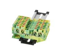 PT4-QU-PE Push-in Ground Din Rail Terminal Block 2-in 2-out Strip Plug PT 4 QUATTRO PE Wire Electrical Connector PT 4-QU-PE (Color : PT4-QU-PE, Size : 10 Pcs)