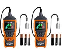 PT520A Natural Gas Detector, Gas Leak Detector with 43.5cm Gooseneck, Locates Sources Like Methane, Propane and Butane for Home and RV (Includes Battery x3) - Orange (Pack of 2)