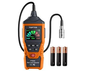 PT520A Natural Gas Detector, Gas Leak Detector with 43.5cm Gooseneck, Locates Sources Like Methane, Propane and Butane for Home and RV (Includes Battery x3) - Orange