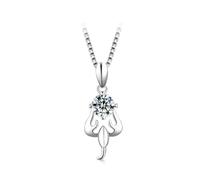 PT950 Platinum Scorpio Necklace for Women 1 ct Moissanite Pendant, 45cm