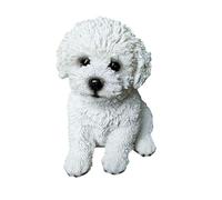 PTAHAN Bichon Frise & Maltese Dog Statue Outdoor - Resin Garden Decor for Pet Lovers, 5.9x4.3x6.3 Inch Weatherproof Figurines, Yard Ornament & Gift for Dog Owners