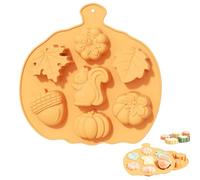 PTaizjjz 1 Pc Autumn Silicone Chocolate Mold,Squirrel Maple Leaf Pine Cone Pumpkin Sugar Pudding Chocolate Candle Soap Cake Decoration Molds for Autumn, Thanksgiving Day, Harvest Theme