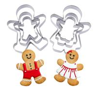 PTaizjjz 6PCS Gingerbread Cookie Cutter Set Stainless Steel Gingerbread Boy and Girl Shaped Biscuit Cutter for DIY Chirstmas Party Decorations
