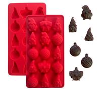 PTaizjjz Christmas Chocolate Mold, 1PC 15 Cavity Silicone Candy Mold Christmas Ornaments Gnome Baking Mold for Jellies, Candies,Chocolate,Cake Topper