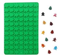 PTaizjjz Christmas Silicone Mould,76-Cavity Mini Xmas Tree & Gingerbread Candy Chocolate Mould Mini Gummy Mold for Baking,Cookies,Pudding,Jelly,Dog Treat, Green, (C1)
