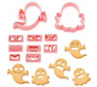 PTaizjjz Ghost Cookie Cutter Set 10 PCS Halloween Cookie Cutter Stamp