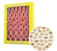 PTaizjjz Halloween Cookie Cutter Set,6 Pcs Halloween Cookie Stamps,Plastic Halloween Cookie Cutters for Kids-Hat,Pumpkin, Skull,Ghost,Candy,Bat,DIY Kitchen Baking Tool