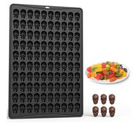 PTaizjjz Halloween Silicone Mould,100-Cavity Skull Mini Gummy Mold Silicone Skull Candy Mould for Baking,Cookies,Pudding,Jelly,Dog Treat