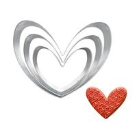 PTaizjjz Heart Cookie Cutters,3PCS Stainless Steel Heart Cutters for Valentine's Day - 12.5cm,10cm,7.5cm