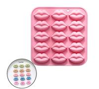 PTaizjjz Lips Silicone Chocolate Mould 15 Cavity Heart Lips Shaped Moulds for Chocolate Cake Decorating Toppers Icing Sugarcraft Tool