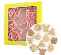 PTaizjjz Mini Christmas Cookie Cutters,8PCS Plastic Xmas Cookie Cutters,Tree,Snowflake,SantaClaus,Reindeer,Gift Box,Angel,Bell,Lantern Biscut Cutters Set