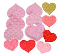 PTaizjjz Valentines Cookie Cutter,6 PCS Plastic Heart Cookie Cutters and Stamps,Valentines Heart Shaped Biscuit Cutter Set.