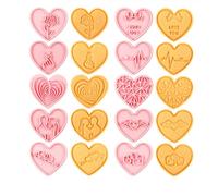 PTaizjjz Valentine's Day Cookie Cutter,10 PCS Heart Cookie Cutters,Plastic Love Cookie Stamps,Valentines Heart Shaped Biscuit Cutter Set