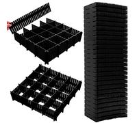 Ptanok 45 Pack Drawer Dividers, Plastic Adjustable Drawer Storage Organizer for Tidying Clutter Socks, Underwear, Makeup, Kitchen, Dresser Black