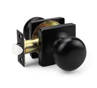 Ptasccne Door Handles Black Passage Door Knobs Interior Matte Black Square Keyless Indoor Door Knobs Closet Hall Round Passage