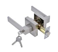 Ptasccne Door Handles Square Entry Levers Satin Nickel Keyed Alike Heavy Duty Keyed Entry Handles Locksets Reversible
