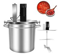 PtaTritious Automatic Food Mixer, 15L/25L/40L Stainless Steel Commercial Heating Mixer, for Jams, Sauces, Filling, Hot Pot Seasoning Bottom, Adjustable Stirring Speed, 4 Blade Stirring Scraper,40L