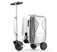 PtaTritious Electric Suitcase, 20L Rideable Suitcase for Adults, Load 242 LBs, One-Button Telescopic + Speed Adjustment, Mileage 8-10 KM, Electric Luggage for Business, Travel,Silver