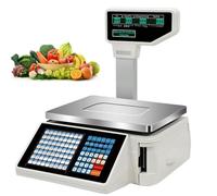 PtaTritious Label Printing Scale, Commercial Electronic Price Computing Scale with Dual TD Thermal Label Printer LCD,for Supermarket Farmers Market Grocery Store, 66LB Capacity machine