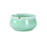 PTATT Chinese Retro Celadon Ashtrays Small Ash Trays Hand Decorated for Outdoor Indoor Home Patio or Table Cute Cigarette Ashtray Vintage Cyan Ash Holder