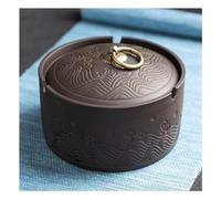 PTATT Chinese Retro Style Purple Sand Ashtray with Lids, Suitable for Outdoor and Indoor Use, Windproof Gifts for Parents and Men Ash Tray for Patio