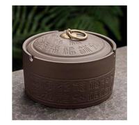 PTATT Chinese Retro Style Purple Sand Ashtray with Lids, Suitable for Outdoor and Indoor Use, Windproof Gifts for Parents and Men Ash Tray for Patio