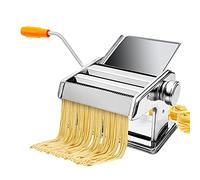 PtaTt - Stainless steel pasta machine, cutter, ravioli attachment and pasta roller for homemade spaghetti and silver ravioli