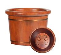PTATT - Wooden Bath Foot Basin Hot Tub Foot Soaking Foot Toenails and Ankle Pedicure Upgraded Sturdy Wooden Tub Wood Color D