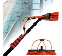 PTBMSE 12Ft/36Ft Water Fed Pole Kit - Window Cleaner Brush & Solar Panel Cleaning Tool 30Cm Brush Head Outdoor Window Washer Wand Extendable Cleaning Brush，Brushhead30cm-5.4m