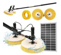 PTBMSE Solar+Panel+Cleaning+Kit+With++Pole, Commercial Pv Panel Cleaner Brush, 65Cm Double Brush Head, Water Fed Window & Solar Panel Washer, For Rooftop, Large-Scale，size_name-5.5M
