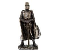PTC 7 Inch Crusader Armored Knight with Large Sword Statue Figurine