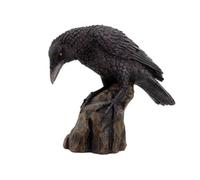 PTC Pacific Giftware Leaning Black Raven on Rocks Hand Painted Resin Statue Figurine