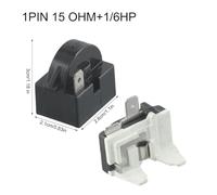 PTC Start Relay 12 Pin 15 Ohm with Refrigerator and Ptc size 2 pieces Designed with small size and lightweight the operation of the compressor (1Pin 15 Ohm + 1/6H)