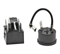 PTC Starter For Relay and Compressor Overload Protector for Refrigerator, QP2-15 Replacement Part with Electrical Surge Guard, Black Device for Cooling(O)