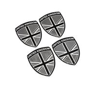 PTDecals 4 PCS 4x5CM Soft Flexible Epoxy Black Grey White The Union Jack United Kingdom Flag Emblem Sticker UK GB Flag Badge Decals for Vehicle Auto Car Motorcycle Helmet Home Decoration