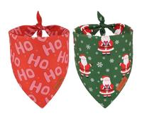 PTDECOR Christmas Dog Bandana, Xmas HOHO Santa Dog Bandana Reversible Holiday Dog Scarf, Triangle Dog Christmas Bandanas for Large and Extra Large Dogs Pets (Red & Green, X-Large)