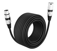Ptdfjspt 1 Piece Cable Male to Female Audio Output and Input Apply to KTV Microphone XLR Stable Connection Black&Silver Zinc PVC