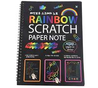 Ptdfjspt 19X26Cm Large Magic Color Rainbow Scratch Paper Note Book Black Diy Drawing Toys Scraping Painting Kid Doodle