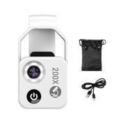 Ptdfjspt 200X Magnification Microscope Lens with CPL Mobile LED Light Micro-Pocket Macro Lens for Ios Android All Smartphones A