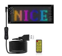 Ptdfjspt LED Matrix Panel Programmable Flexible Screen IP65 Display Animation Message Scrolling Sign APP Control Cars Shop Bar,A