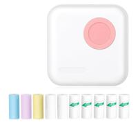 Ptdfjspt Mini Sticker Printer Bluetooth Thermal Printer with 10 Rolls Papers and Stickers for Picture, Receipt, Notes, Pink Easy to Use