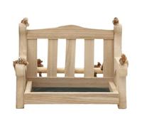 Ptdfjspt Outdoor Wooden Bird Feeder Automatic Hanging Chair Feeder Balcony Villa Garden Bird Feeder Hummingbird Feeder