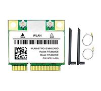 Ptdfjspt RTL8822CE WiFi Card+2XAntenna 1200Mbps 2.4G+5Ghz 802.11AC Network Mini PCIe BT 5.0 Support Laptop/PC 10/11