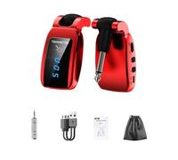 Ptdfjspt Wireless Guitar System Rechargeable LED Screen UHF Wireless Guitar Transmitter Receiver for Electric Guitar Red