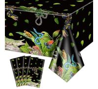 PTECDROTS 4Pcs Reptile Tablecloths - Rectangular Table Decoration for Lizard Swamp Reptile Birthday Party Supplies, 130 x 220cm