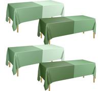 PTECDROTS 4Pcs Sage Green Tablecloths Rectangle Assorted Gradient Green Table Cover Waterproof Table Cloth for Wedding Holiday Woodland Sage Green Baby Shower Decorations,130 x 220cm